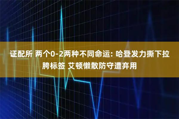 证配所 两个0-2两种不同命运: 哈登发力撕下拉胯标签 艾顿懒散防守遭弃用